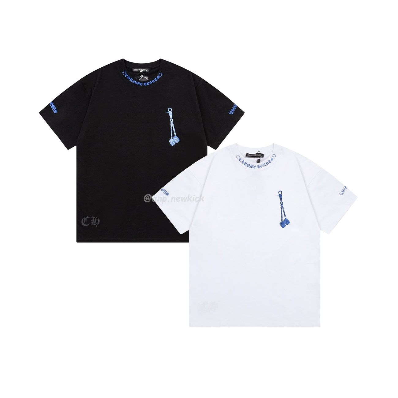 Chrome Hearts White Black Light Blue Dice T Shirt (1) - www.newkick.vip